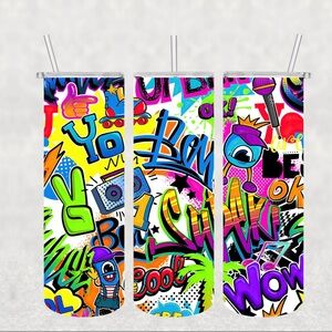 Colorful graffiti tumbler